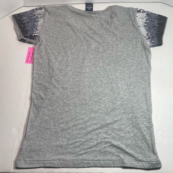 BNWOT Victoria’s Secret PINK Gray knitsequin short sleeve tshirt S PRICE FIRM - Picture 2 of 11